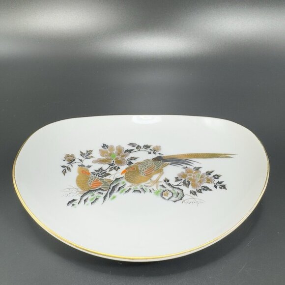 Vintage Perking East Fine Porcelain China Oval Dish Plate Pheasant Bird Pattern - Picture 9 of 13